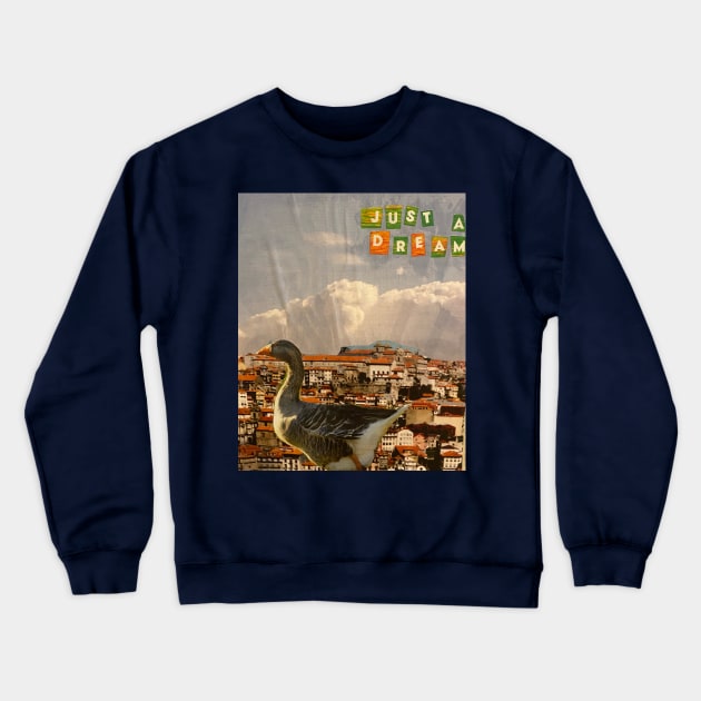 Just a Dream Duck in Italy Collage Crewneck Sweatshirt by courtneylgraben